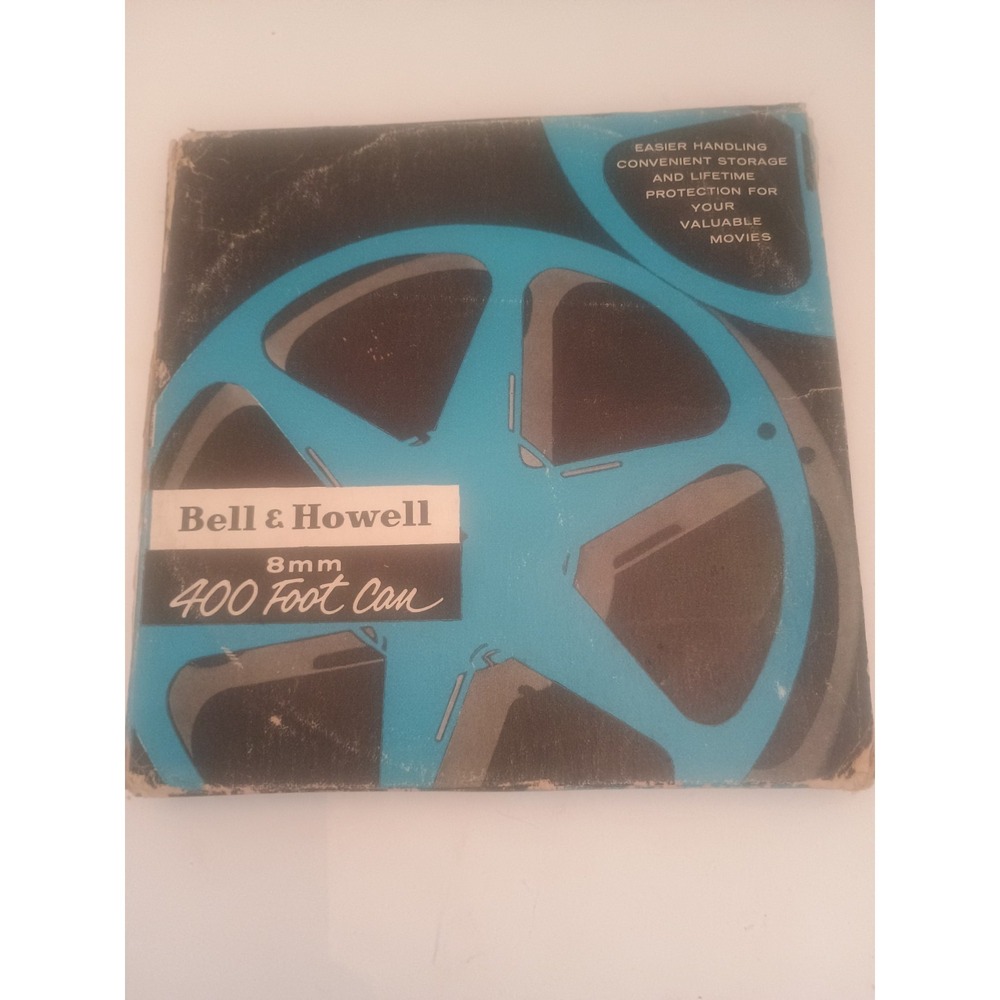 Bell & Howell 8mm Reel Can With film and Box Reel and Original Box 400 feet